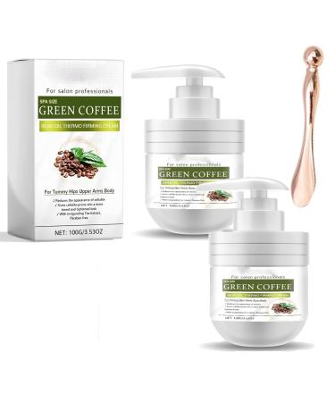 Green Coffee Bean Huile Thermo Cr me Cr me fermier et apparence de cellulite pour le ventre am liore l' lasticit et la texture de la peau les hanches et les bras sup rieurs (2pcs)