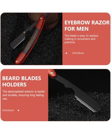 Beavorty Eyebrow Razor for Men - Manual Beard Shaver with Rustproof Steel & Ebony Holder | Practical Hairdresser Supply - Buy Online on GoSupps.com