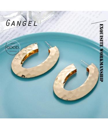 Gangel Gold Large Circle Hoop Earrings for Women | Stylish Dangler Studs - Perfect for Any Occasion - Buy Online on GoSupps.com