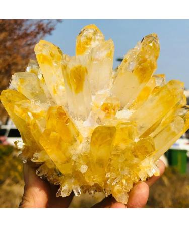 Yellow Tibetan Quartz Crystal Cluster Specimen (Size : 500-550g) - Buy Online on GoSupps.com