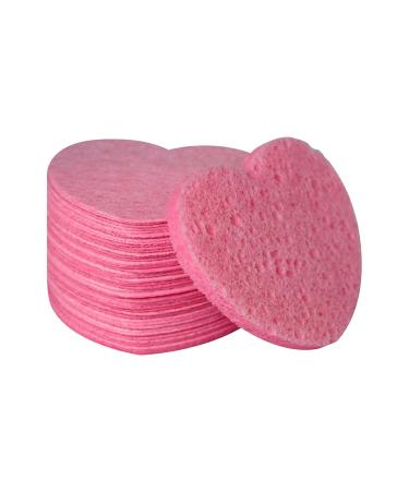 Heart Shaped Compressed Cosmetic Facial Sponges Gentle Exfoliating Spa