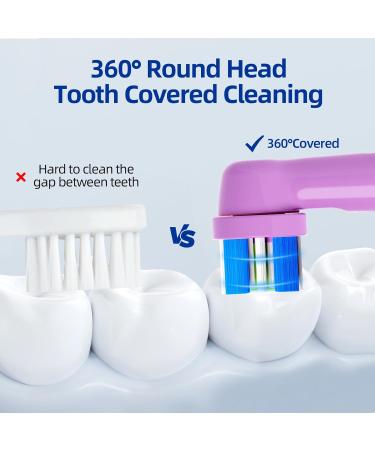 Brusheez Kids Electric Toothbrush Replacement Brush Heads - 10 Pack (Purple Medium) | Compatible Brush Heads for Kids' Oral Care - Buy Online on GoSupps.com