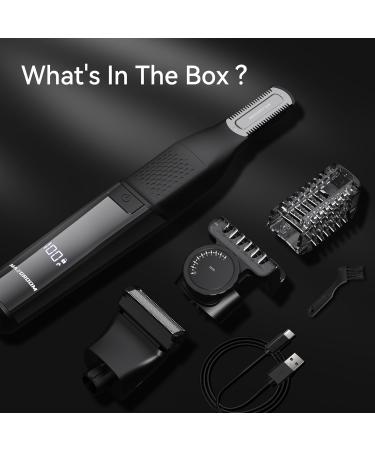 2 in 1 Electric Body Hair Trimmer MAXGROOM Men's Pubic Groin & Ball Hair Trimmer with LCD Display Waterproof Wet& Dry Razor for Men with 2 Different Trimming Heads & Adjustable Guide Comb (Black) - Buy Online on GoSupps.com