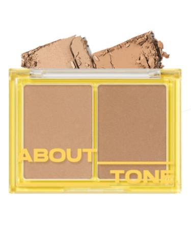 Turn On Shade Shading 2 Colors/Soft Matte Finish Bronzer Pact Face Contour Makeup Palette with Natural Bronzing Powder Lightweight and Long-lasting for Daily Use 12g (01 WARM SHADE) 01 WARM SHADE 0.42 Ounce (Pack of 1)