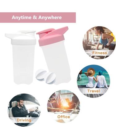 Buy Yayoung 300ml Leakproof Protein Shaker Bottle - BPA Free Fitness Mixer for Protein Shakes (White & Pink 2-Pack) | Ideal for Smooth Whey Protein Blends - Buy Online on GoSupps.com