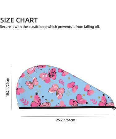 Hair Towel Wrap with Button - Quick Drying Towel Turban for Girls - Butterfly Design - Buy Online on GoSupps.com