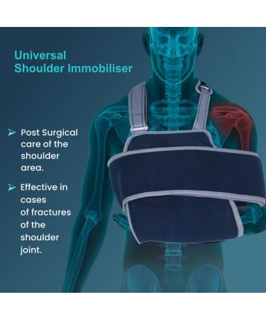 Shoulder Immobilizer Arm Sling - Adjustable Compression Brace for Clavicle Support & Post-Surgery Recovery | Pain Relief for Shoulder Injuries & Tendonitis | Unisex Design - Buy Online on GoSupps.com
