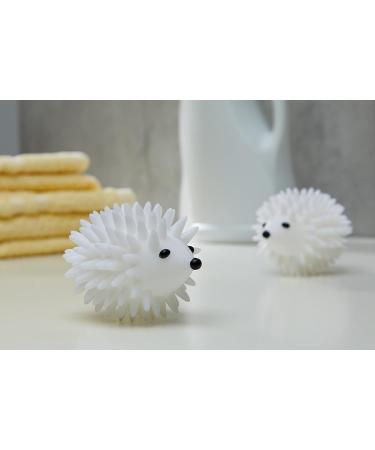 Kikkerland Hedgehog Laundry Dryer Balls - Reusable Softener Wrinkle Reducer Saves Drying Time - Set of 2 (Plastic White) - International Shipping Available - Buy Online on GoSupps.com