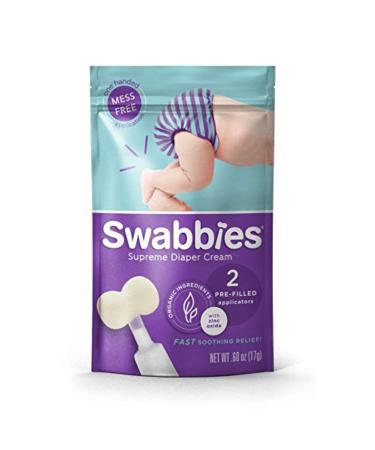 Swabbies Diaper Cream Applicators with 2 pre-Filled Applicators of Diaper Cream