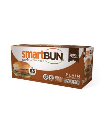 Smart Baking Company Smartbuns, Gluten Free, Sugar Free and Carb Free Buns (Plain, Singles) Single Box (Pack of 6)