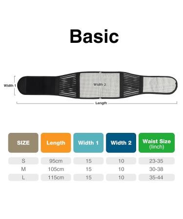 Znu Lumbar Support Magnetic Self-Heating Back Belt | 20 Magnets Lower Back Therapy | Adjustable Lumbar Support Belt (L) - Buy Online on GoSupps.com