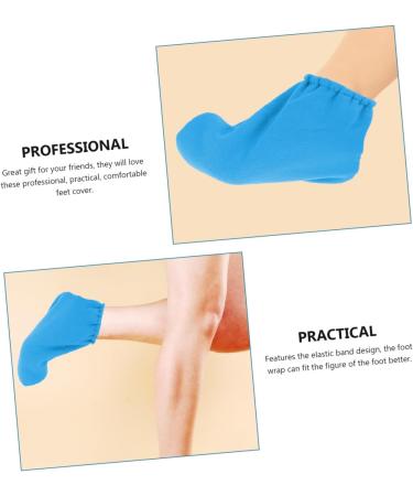 Housoutil 1paire Chaussettes Cire De Paraffine Pour Soins Confortables Et R utilisables Pour Spa Massage Et Th rapie Cire Chaude 30x23cm bleu - Buy Online on GoSupps.com