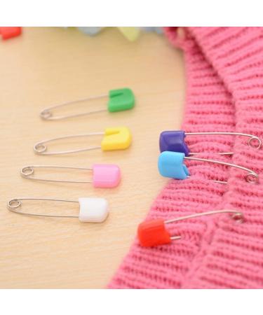 AnMiao Star 100 Pcs Safety Locking Baby Cloth Diaper Pins | 7 Colors Plastic Head | 1.6 Inch Long - Buy Online on GoSupps.com