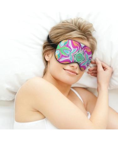 Shop Beautiful Abstract Colorful Tie Dye Sleep Mask for Women | Adjustable Eye Shades with Elastic Strap | Perfect for Travel & Relaxation - Buy Online on GoSupps.com