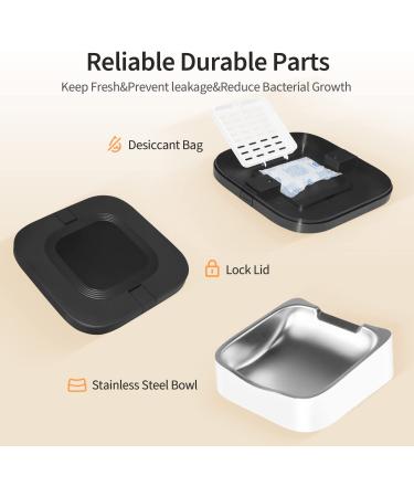 Petour Automatic Cat Feeder  4L Pet Dry Food Dispenser with Stainless Steel Bowl&Lock Lid  Dog Timed Feeder Control with Dual Power Supply  10s Voice Recorder and Desiccant Bag  14 Meals Per Day - Buy Online on GoSupps.com