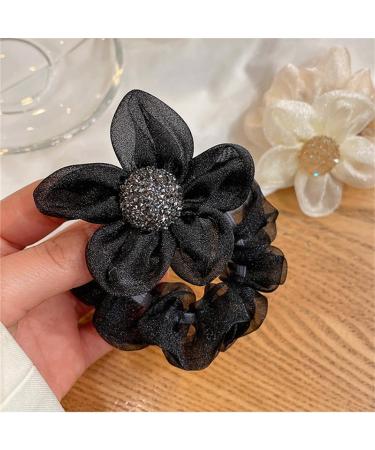 Rhinestone Mesh Hair Rope Sunflower Hair Ring Handmade Fashion Rhinestone Crystal Hair Tie Fold Elastic Rubber Hair Rope Hair Circle Scrunchies Ponytail Holder Hair Accessory Suitable for Women Girl - Buy Online on GoSupps.com