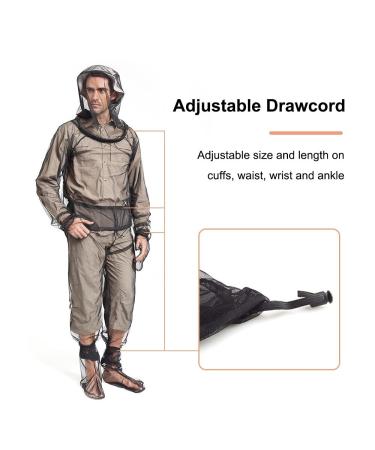 Buy Mosquito Suit - 4-Piece Ultra-Hiking Protective Clothing Set | Breathable Hooded Net Jacket & Pants for Outdoor & Camping (L-XL) - Buy Online on GoSupps.com