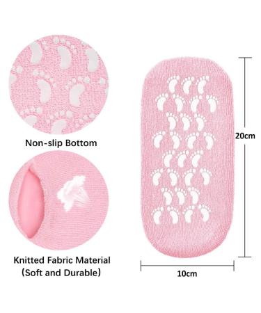 Moisturizing Gel Socks - 2 Pairs of Reusable Soft Socks with Essential Oil Treatment for Dry Skin Pink & Blue - Buy Online on GoSupps.com