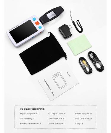 Eyoyo Portable Digital Magnifier Electronic Reading Aid 5.0 inch w/Foldable Handle for Low Vision Color Blindness 4X-32X Times Zoom 17 Color Modes 5 Levels for Brightness 5 inch 4X-32X - Buy Online on GoSupps.com
