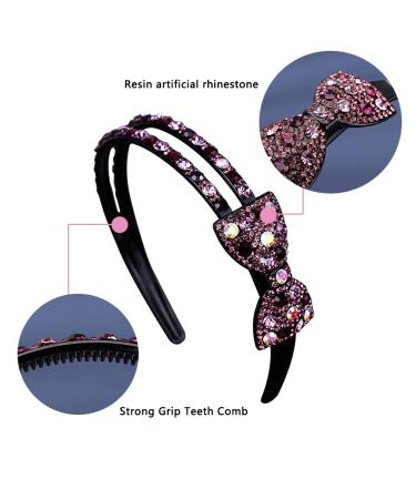CORGIMHZ 4 Pack Colorful Rhinestone Headbands for Girls - Non-Slip Double Row Crystal Hairbands - Buy Online on GoSupps.com