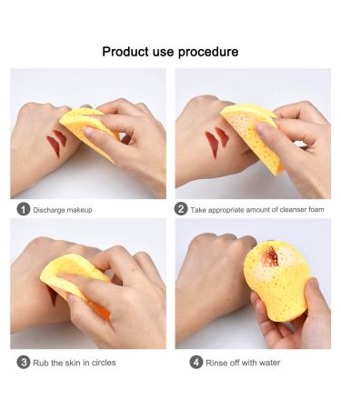 NATUCE 10-Pack Facial Cleansing Sponges | 8cm x 8cm Make-Up Remover & Body Cleanser | Round Yellow Sponge for Soft Skin - Buy Online on GoSupps.com