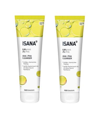 ISANA MED ISANA AHA/PHA Cleanser | Gentle Chemical Peel | 2 x 125 ml | Gentle Cleansing with Aloe Vera and Panthenol | 1 x Baby Shower Care