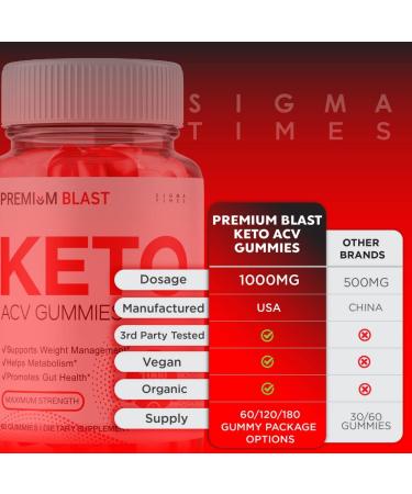 Premium Blast Keto ACV Gummies - Weight Loss Management with Apple Cider Vinegar - 180 Gummies - Buy Online on GoSupps.com