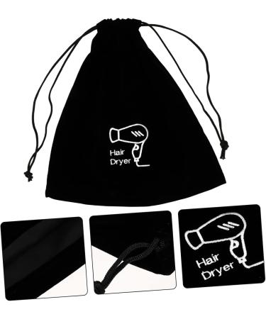 DRESSOOS 4 Pcs Hair Dryer Storage Bag Dryer Portable Purse Organizer Pouches Tool Suitcases Flannel Black - Buy Online on GoSupps.com