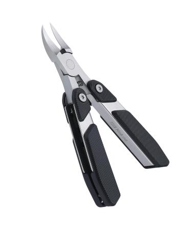 SGNEKOO Toe Nail Clippers for Thick Nails for Seniors Folding Portable Toenail Clipper for Hard/Ingrown Toenails Sharp Heavy Duty Trimmer for Men Women Black Mid-BK