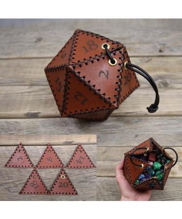 Taivoze Leather D20 Dice Bag - Portable Polyhedral Dice Pouch for RPG Game - DND Dice Bag - Buy Online on GoSupps.com