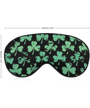 Retro Green Clover Pattern Sleep Mask - Adjustable Strap Eye Cover for Blocking Light, Ideal for Travel, Naps - Men and Women - Buy Online on GoSupps.com