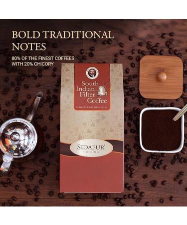 Sida'pur - South Indian Filter Coffee - Roasted and Ground - Coffee 80% : Chicory 20% - 500gms Bag - Buy Online on GoSupps.com