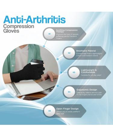 Hotcakes Compression Gloves for Arthritis Pain Relief | Elastic Support for Carpal Tunnel & Raynauds | Men & Women - XL - Buy Online on GoSupps.com