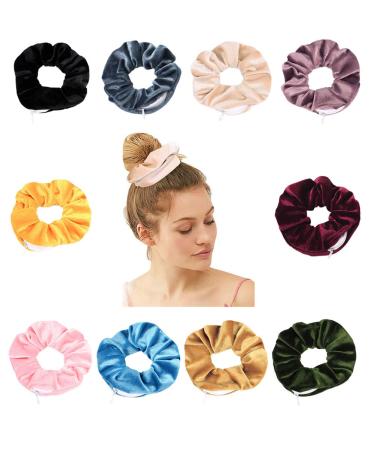 Nanunu Mode Velvet Scrunchie with Zip Pocket | Elastic Hair Ring for Girls & Women | Perfect Gift - Buy Online on GoSupps.com