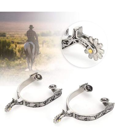 Zerodis Stainless Steel Horse Spurs West Cowboy Horse Boot Spurs Decoration with Gear Spurs for Boots Equestrian Equipment for Equestrian Competition Entertainment - Buy Online on GoSupps.com