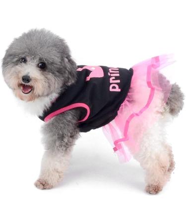 Ranphy Chihuahua Dress for Dogs | Cute Crown Princess Summer Outfit in Pink & Black - Buy Online on GoSupps.com