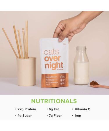 Oats Overnight Mocha Dream 16 Pack - High Protein Low Sugar Breakfast with Coffee - Gluten Free High Fiber Non GMO Oatmeal 2.7oz per pack - Buy Online on GoSupps.com