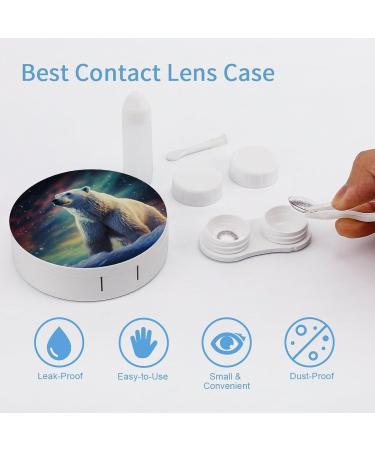 Contact Lens Case - Northern Lights Polar Bear Portable Travel Storage Box - Buy Online on GoSupps.com