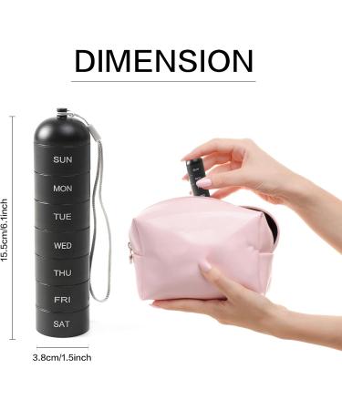 Travel Weekly Pill Organizer | Waterproof Stackable Metal Pill Box for Vitamins & Supplements - Perfect for Travel & Hiking - Buy Online on GoSupps.com