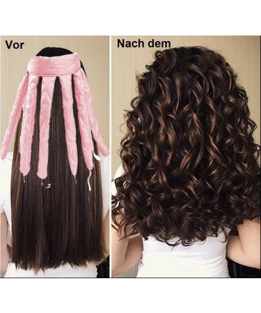 Heatless Curlers Headband - Octopus Hair Curler for Long & Medium Hair | Silk Band Lure Locks Without Heat - Pink | Perfect Hair Styling Tool for Women & Girls - Buy Online on GoSupps.com
