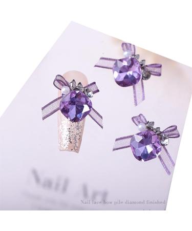 3pcs Nail Art With Rhinestones Organza Bowknot Fingernail Decoration For Salon Home Use Nail Accessories Kit champagne - Buy Online on GoSupps.com