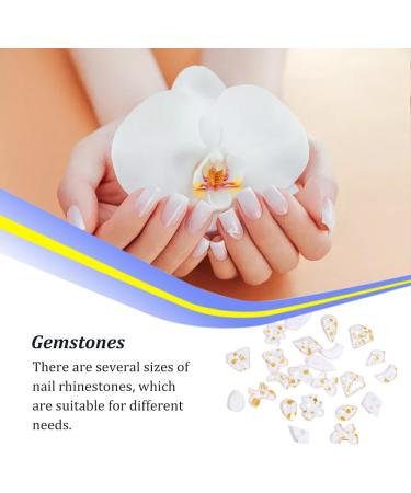 dijiusidy 50 Pieces Glass Crystal Set Eye-catching Personalized Nail Art Rhinestones DIY Handcraft Manicure Accessories for Card Making Gold Pink - Buy Online on GoSupps.com