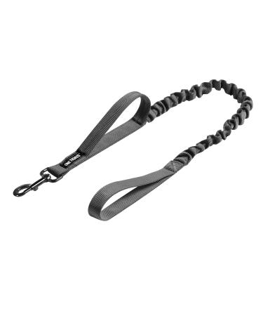 OneTigris Spring Loaded Dog Leash Nylon with Holding Loops Length 85.1 cm - 118.1 cm Grey