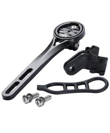 Dymoece Integrated Bike Computer Mount Aluminum Alloy Road Bike Handlebar Mount Compatible with Garmin Edge 130 200 500 510 520 810 820 1000 1030 GoPro Camera and Lamp Black