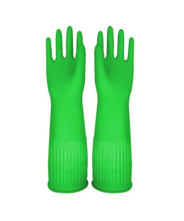 GIFZES Cleaning Gloves Full Hand Protection Gloves Waterproof Non-slip Dishwashing Gloves Heat-insulated Kitchen Cleaning Tool Green S