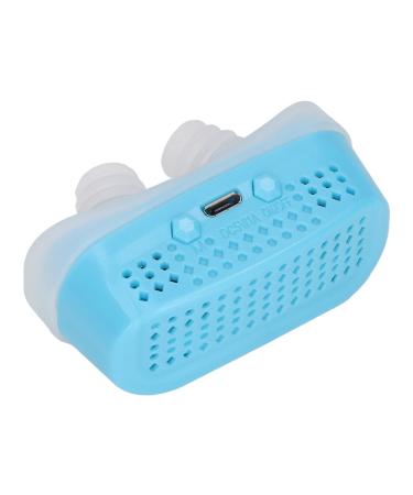 Jopwkuin Electric Prevent Snoring Device Prevent PM2.5 Electric Snoring Solution Device Gas Supply Low Noise Silicone Strap for Night Use(Blue)