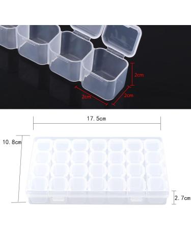 Buy Clear Plastic Tablet Box - 28 Slots Adjustable Medicine & Jewelry Organizer for International Shipping - Buy Online on GoSupps.com
