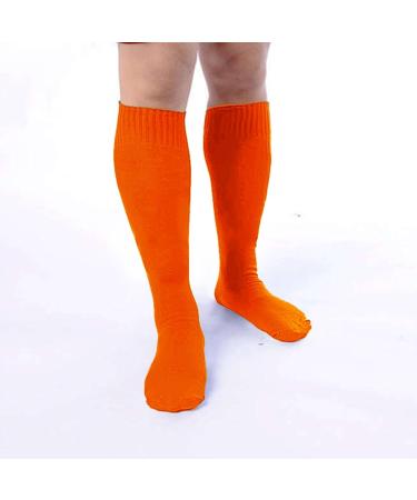 Men's Compression Socks for Hiking Running & Sports | Black & Orange Long Knee-High Football & Rugby Socks - Buy Online on GoSupps.com