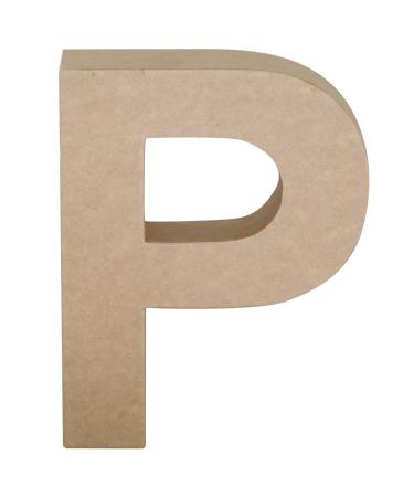 Papier Mache Paper Mache Letter P  7 Size  Brown
