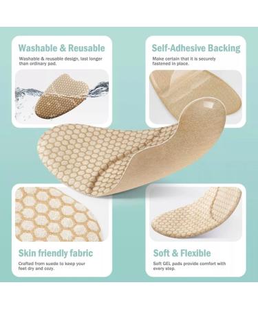 Metatarsal Foot Pads for Women - High Heel Inserts & Ball of Foot Cushions - Anti-Slip Shoe Pads in Beige & Black - Two Pairs for Ultimate Comfort - Buy Online on GoSupps.com